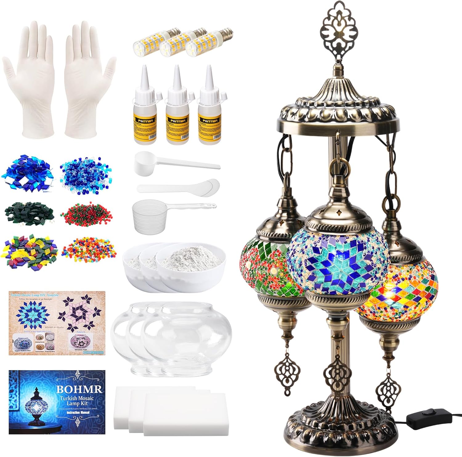 H&M Home Decor - Kit Lampu Mosaik Turki 3 Globe
