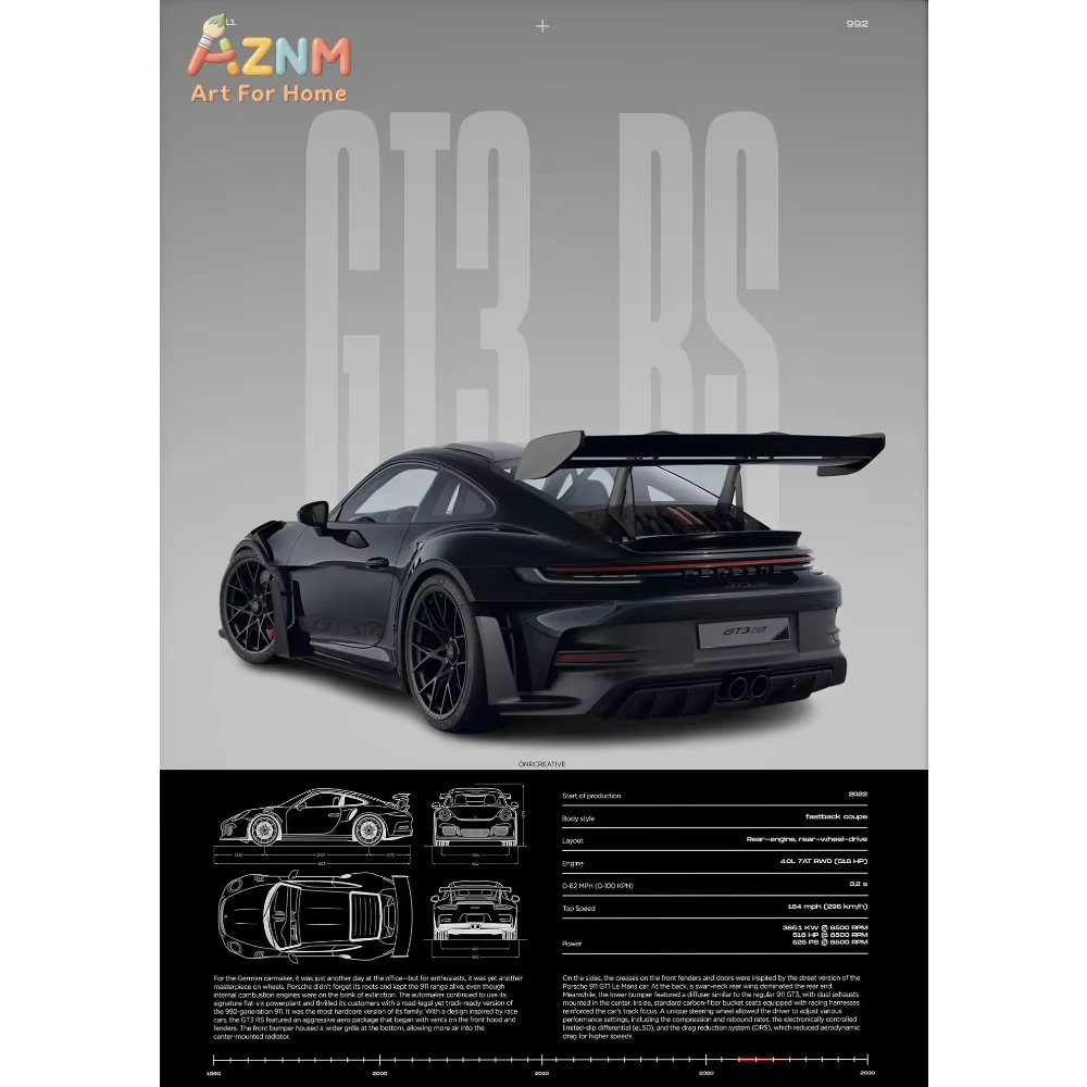 Home Decor Minimal - 1 Buah Poster Supercar Mobil Sport