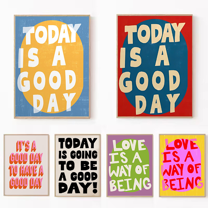 Home Decor Minimal - Poster Kanvas Kutipan Retro Hari Ini