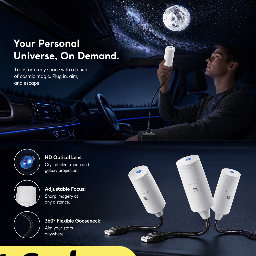 Home Decor Light - Proyektor Bintang Galaksi Mini Dua Dalam