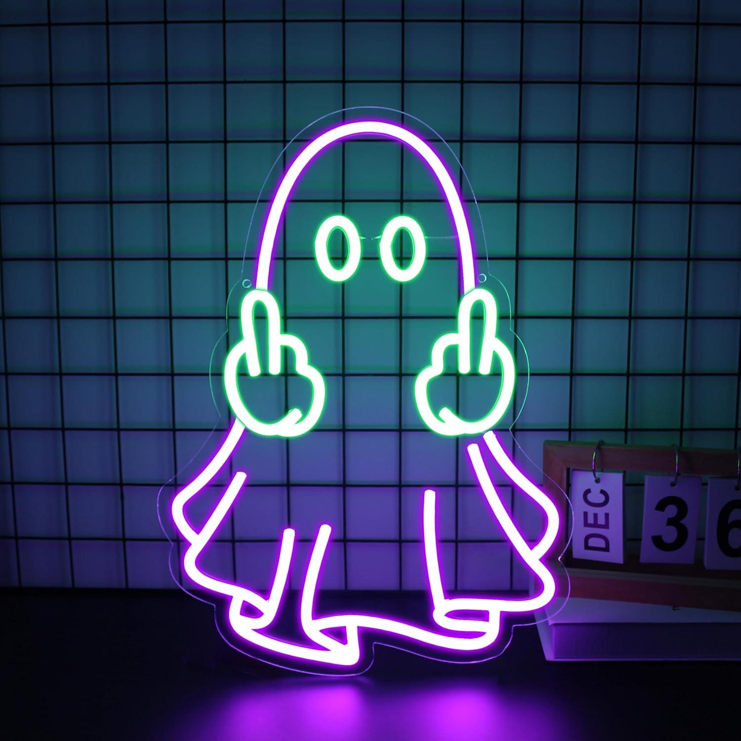 Lampu Neon LED USB Ghost Sign, - Home Decor Light ulasan dan harga