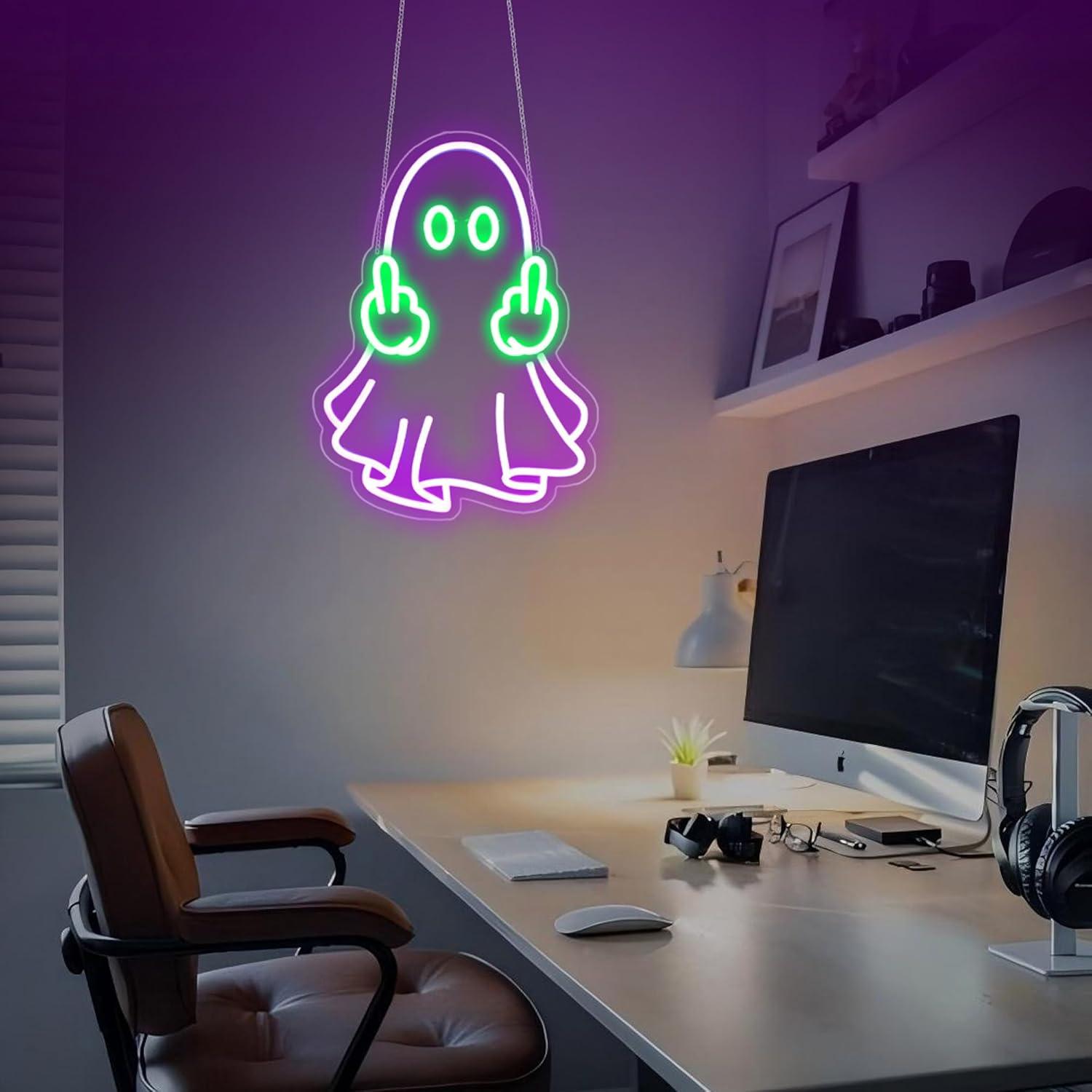 Lampu Neon LED USB Ghost Sign, - Home Decor Light ulasan dan harga