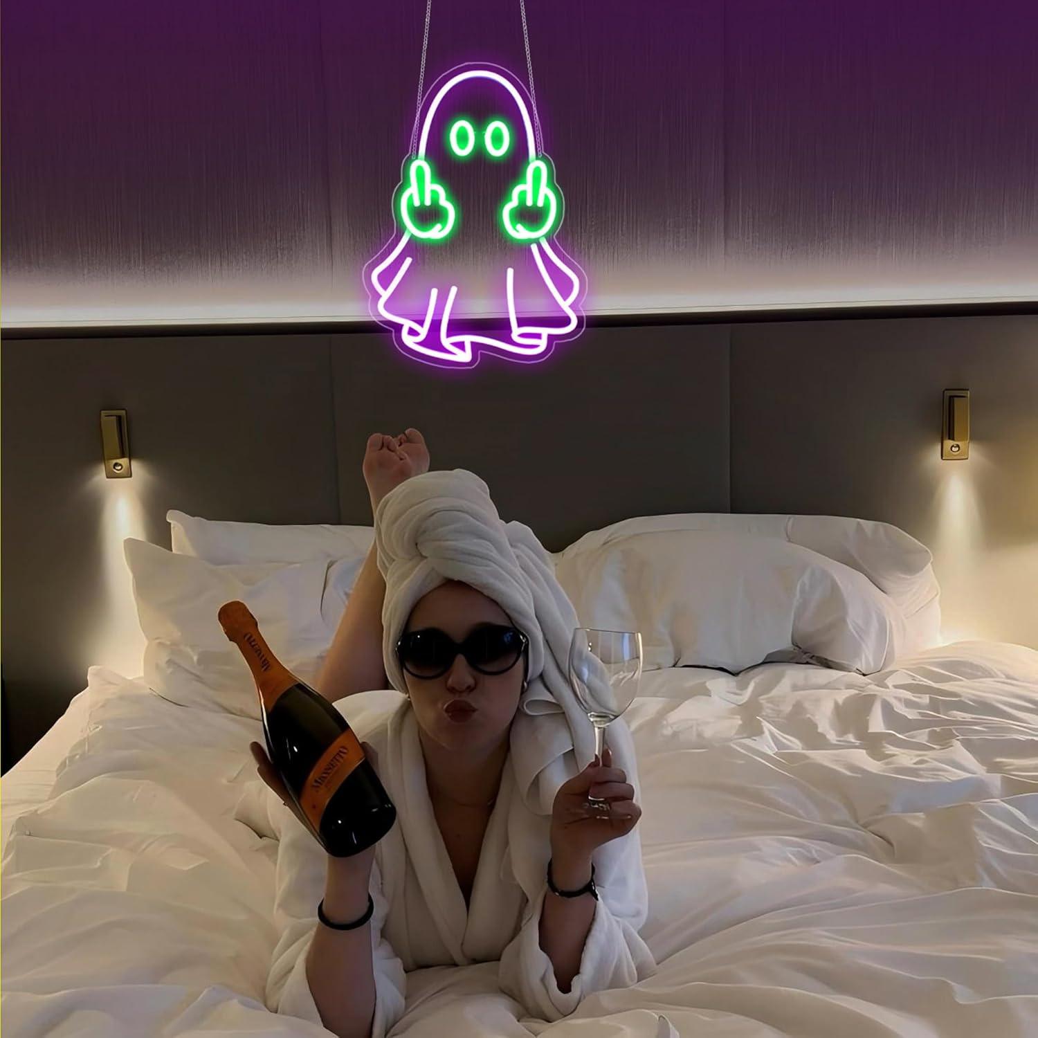 Lampu Neon LED USB Ghost Sign, - Home Decor Light ulasan dan harga