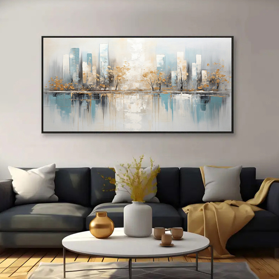 Seni Kanvas Abstrak Modern Tan - Home Decor Minimal ulasan dan harga