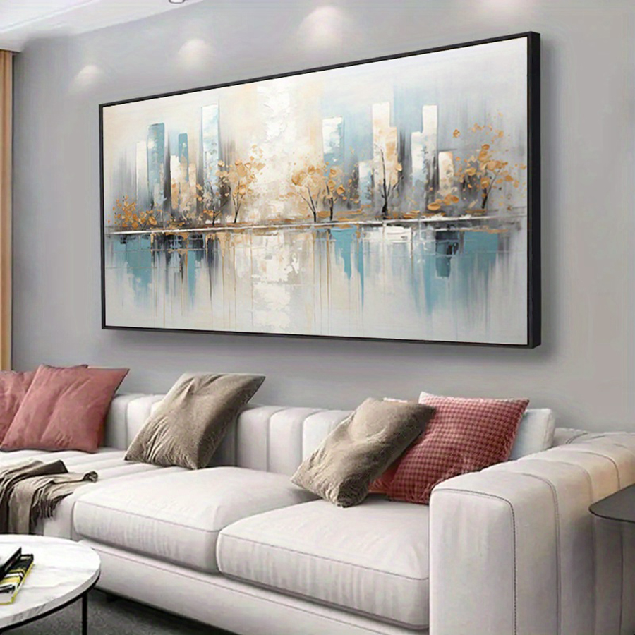 Seni Kanvas Abstrak Modern Tan - Home Decor Minimal ulasan dan harga