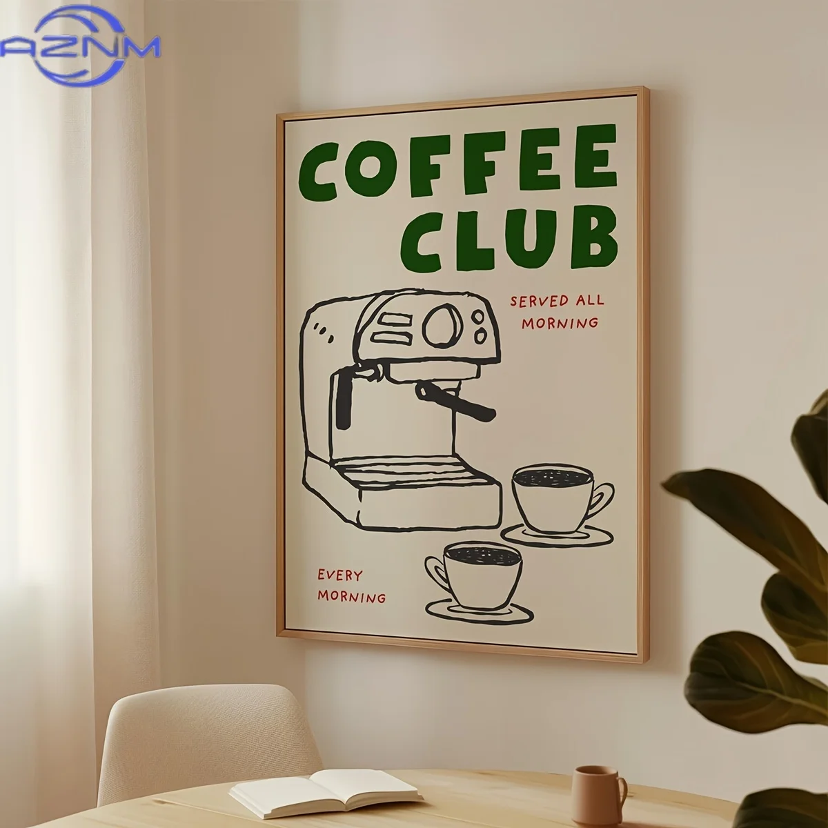Lukisan Cetak Kopi Seni Teks H - Home Decor Minimal ulasan dan harga