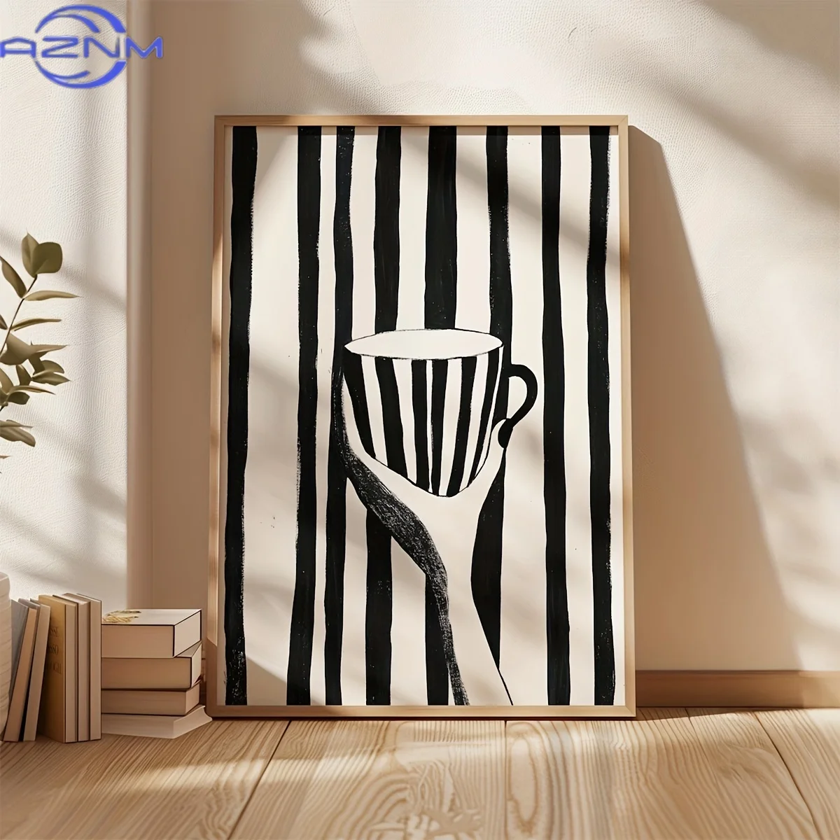 Lukisan Cetak Kopi Seni Teks H - Home Decor Minimal ulasan dan harga